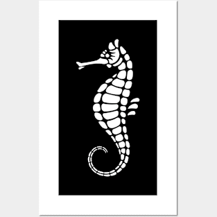 Seahorse White Posters and Art